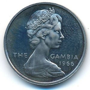 Аверс монеты Гамбия, 1 шиллинг, 1966