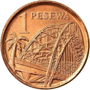 Реверс монеты Гана, 1 песева, 2007