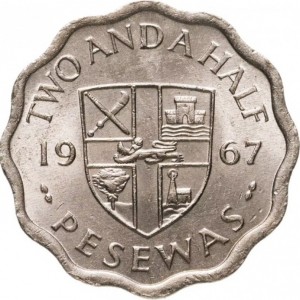 Реверс монеты Гана, 2½ песева, 1967