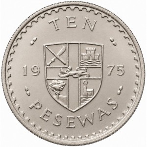 Реверс монеты Гана, 10 песев, 1967-1979