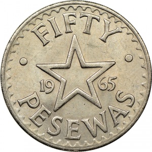 Реверс монеты Гана, 50 песев, 1965
