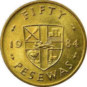 Реверс монеты Гана, 50 песев, 1984