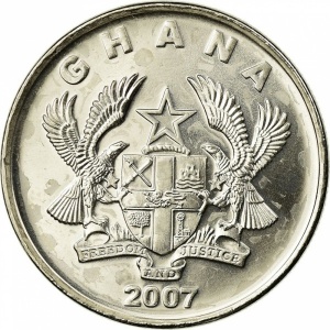 Аверс монеты Гана, 50 песев, 2007-2020