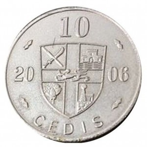 Реверс монеты Гана, 10 седи, 2006, Китайский гороскоп - год собаки
