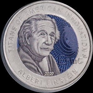 Реверс монеты Гана, 2 седи, 2020, Титаны американских инноваций - Альберт Эйнштейн