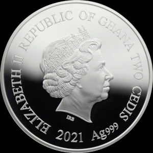 Аверс монеты Гана, 2 седи, 2021, Любовь