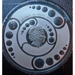 Аверс монеты Гана, 2 седи, 2021, Инопланетянин /Brilliant uncirculated/