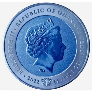 Аверс монеты Гана, 2 седи, 2022, Титаны немецких инноваций- Генрих Герц