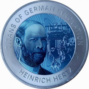 Реверс монеты Гана, 2 седи, 2022, Титаны немецких инноваций- Генрих Герц