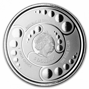 Аверс монеты Гана, 5 седи, 2021, Инопланетянин /Brilliant uncirculated/