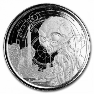 Реверс монеты Гана, 5 седи, 2021, Инопланетянин /Brilliant uncirculated/