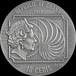 Аверс монеты Гана, 10 седи, 2020, Величайшие художники - Густав Климт