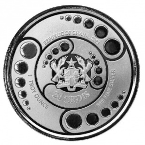 Аверс монеты Гана, 20 седи, 2023, Инопланетянин /Brilliant uncirculated/