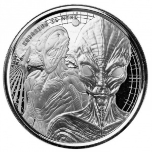 Реверс монеты Гана, 20 седи, 2023, Инопланетянин /Brilliant uncirculated/