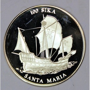 Реверс монеты Гана, 100 сика, 2000, Корабли - Санта-Мария
