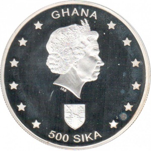 Аверс монеты Гана, 500 сика, 2006, Чемпионат мира по футболу 2006 года /Дортмунд/