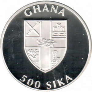 Аверс монеты Гана, 500 сика, 2007, Чемпионат мира по футболу 2006, Германия
