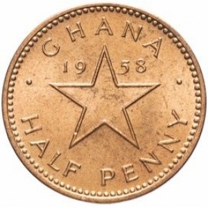 Реверс монеты Гана, ½ пенни, 1958