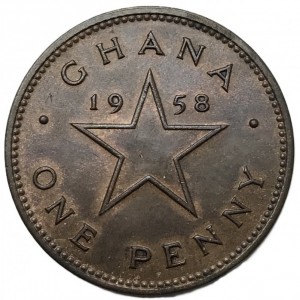 Реверс монеты Гана, 1 пенни, 1958