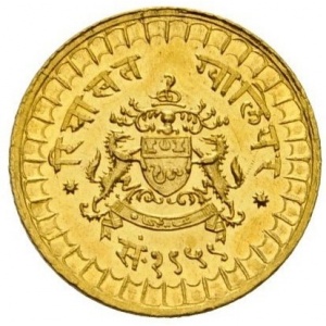 Реверс монеты Гвалиор, ⅓ мухра, 1902