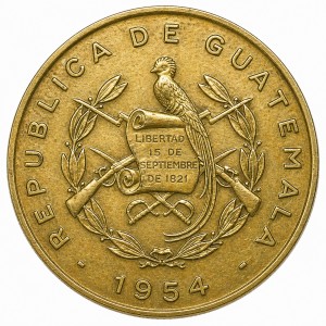 Аверс монеты Гватемала, 1 сентаво, 1954-1958