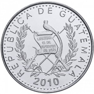 Аверс монеты Гватемала, 5 сентаво, 2009-2023