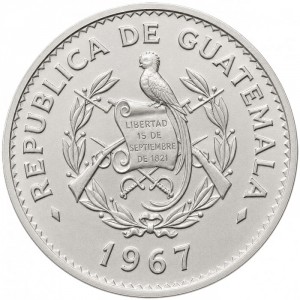 Аверс монеты Гватемала, 10 сентаво, 1965-1970