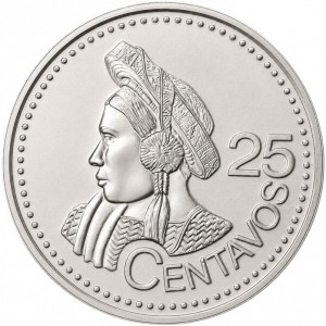Реверс монеты Гватемала, 25 сентаво, 1977-2000