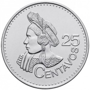 Реверс монеты Гватемала, 25 сентаво, 2012-2023
