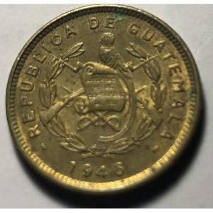 Аверс монеты Гватемала, ½ сентаво, 1946