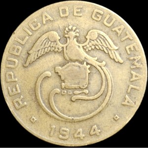 Аверс монеты Гватемала, 1 сентаво, 1943-1944