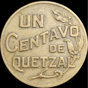Реверс монеты Гватемала, 1 сентаво, 1943-1944