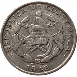 Аверс монеты Гватемала, ¼ кетсаля, 1926-1949