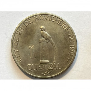 Реверс монеты Гватемала, 1 кетсаль, 1925