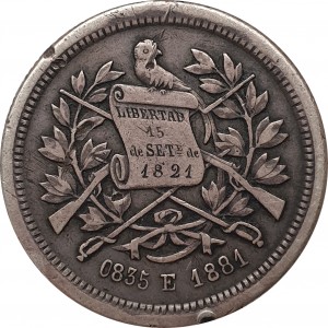 Аверс монеты Гватемала, 25 сентаво, 1881-1891