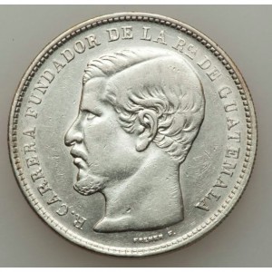 Аверс монеты Гватемала, 1 песо, 1866-1869