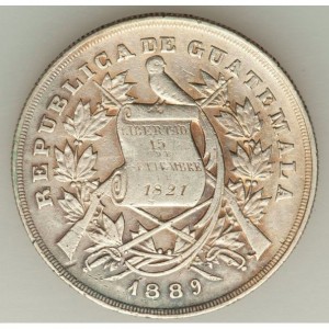 Реверс монеты Гватемала, 1 песо, 1882-1889