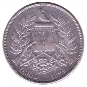 Аверс монеты Гватемала, 1 песо, 1894-1897