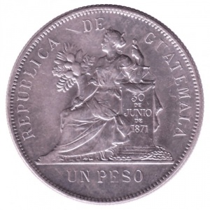 Реверс монеты Гватемала, 1 песо, 1894-1897
