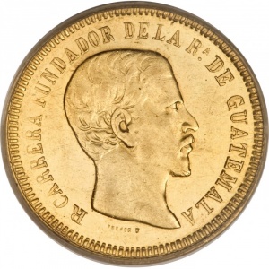 Аверс монеты Гватемала, 4 песо, 1866-1869