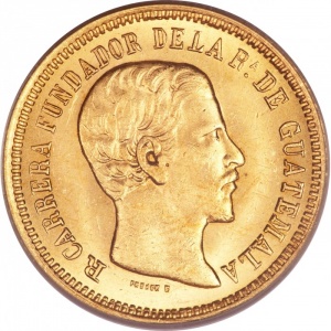 Аверс монеты Гватемала, 5 песо, 1869