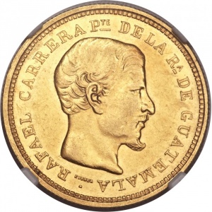 Аверс монеты Гватемала, 8 песо, 1864