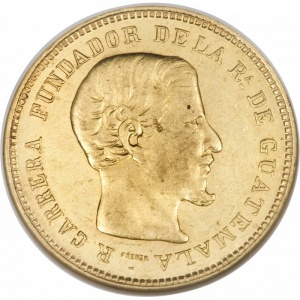 Аверс монеты Гватемала, 10 песо, 1869
