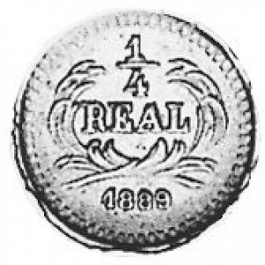 Реверс монеты Гватемала, ¼ реала, 1889