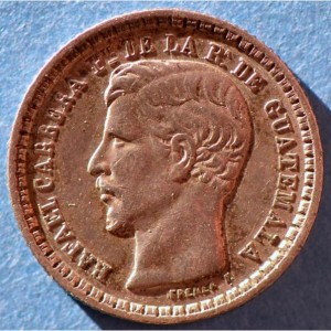 Аверс монеты Гватемала, ½ реала, 1862-1865