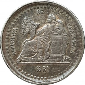 Реверс монеты Гватемала, ½ реала, 1879-1880