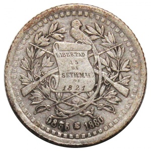 Аверс монеты Гватемала, ½ реала, 1880-1890