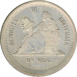 Реверс монеты Гватемала, 1 реал, 1879