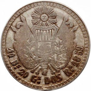 Реверс монеты Гватемала, 2 реала, 1859