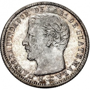 Аверс монеты Гватемала, 4 реала, 1867-1868